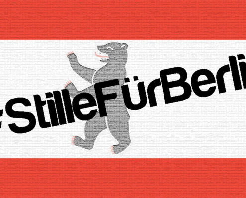 Flagge mit #StillefürBerlin