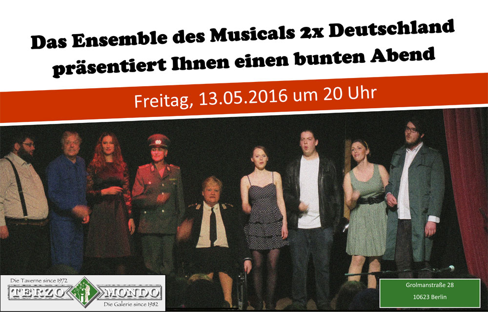 ensemblebild des musicals 2x deutschland